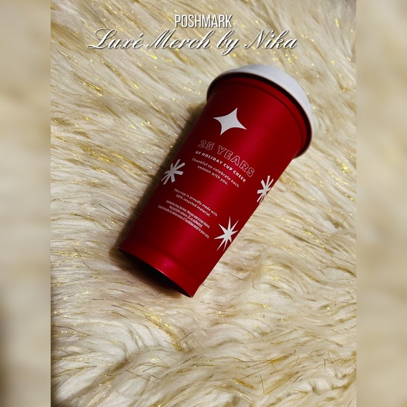 🆕Starbucks Reusable Holiday Red Cup Limited Edition 25th Anniversary 16oz 2022 - Picture 3 of 3
